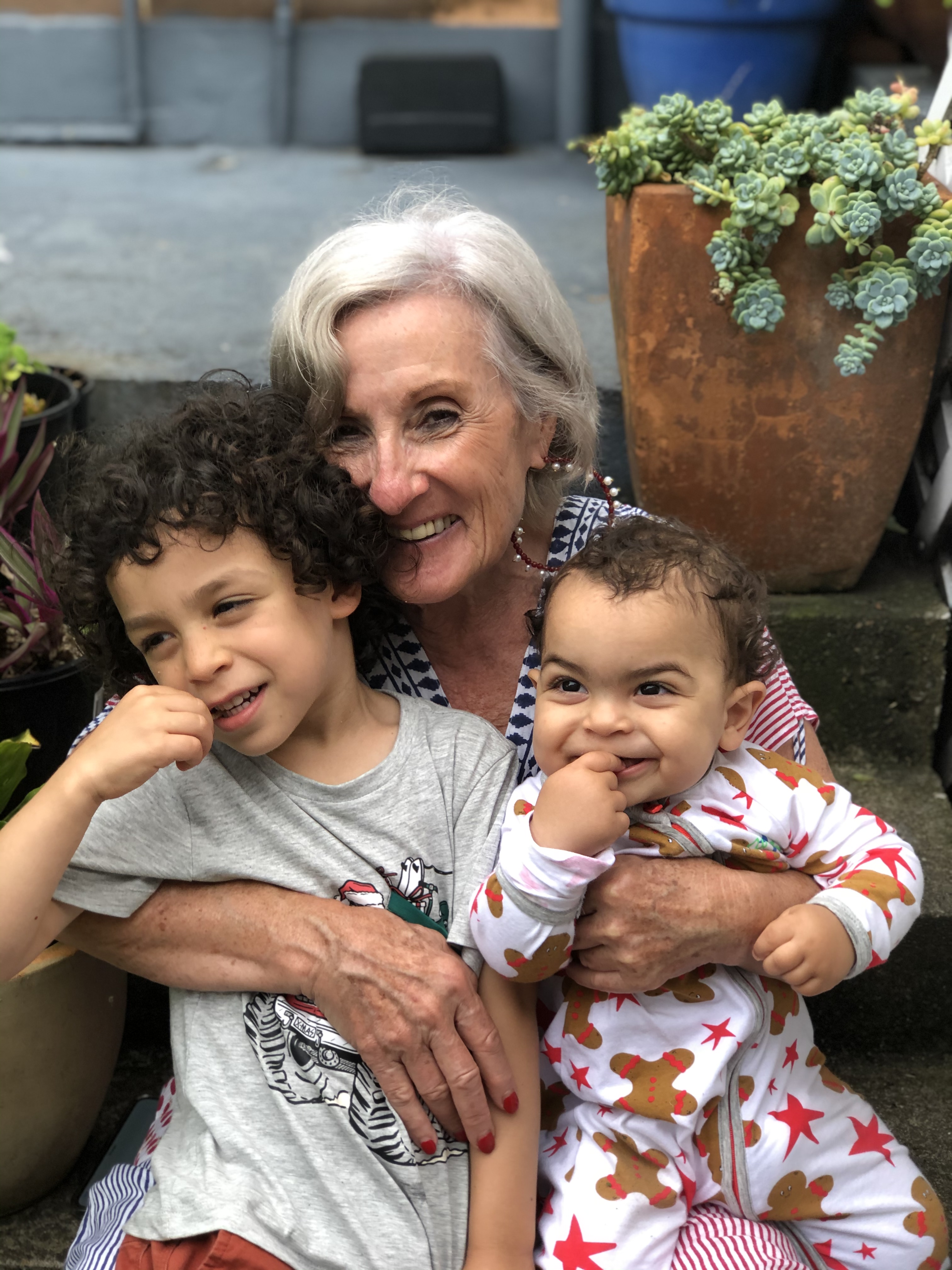 Nanna and children laughing together